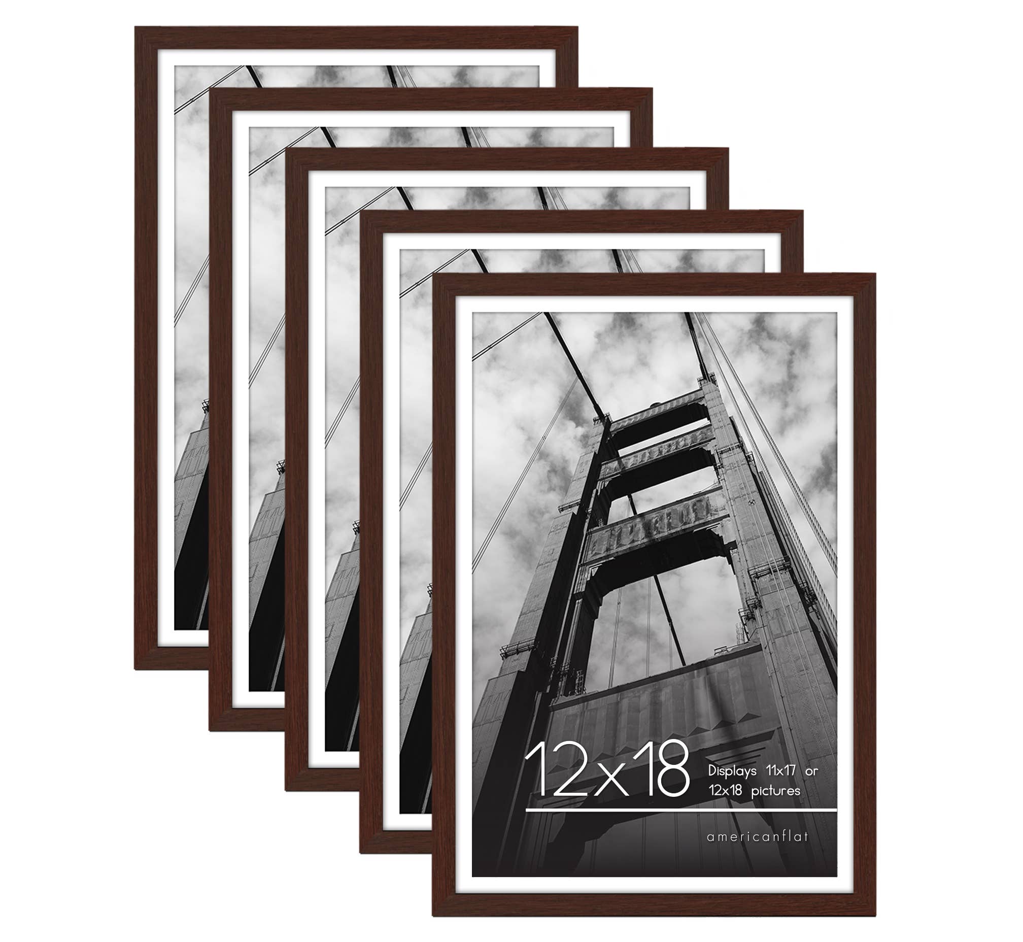 Americanflat - Wholesale Picture Frame - Americanflat Picture Frame with Mat Slim Molding (5 Pack)84