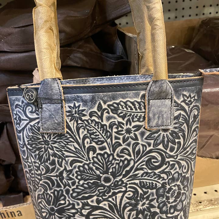 Broads Market - Wholesale Tote Bag - Women's - Floral Tooled Handbag