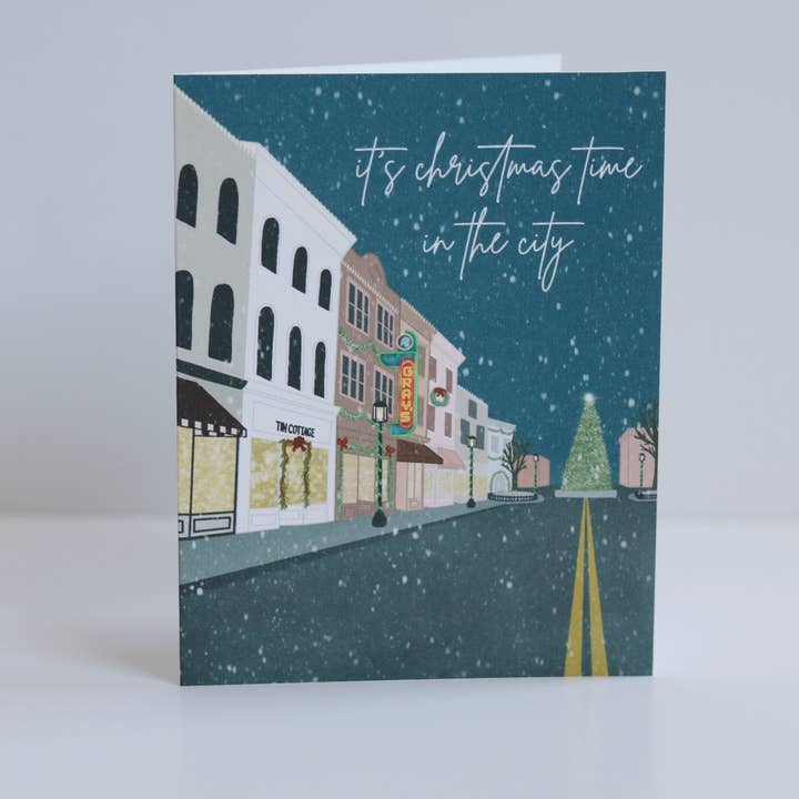 Het is kersttijd in de stad — Franklin, TN Card voor wholesale door Kelly Scott Design Co