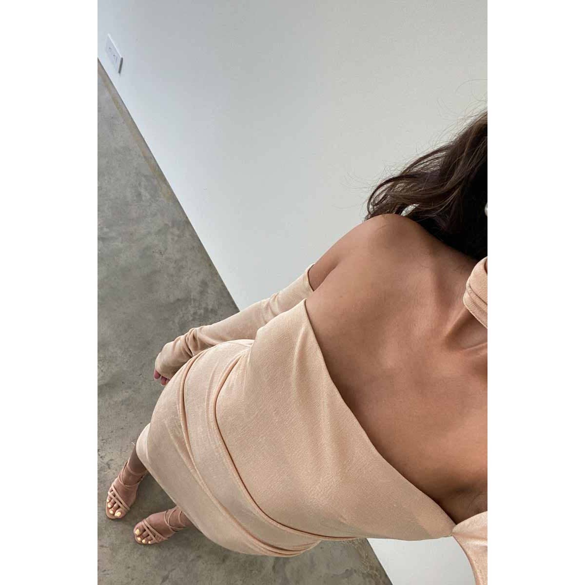 Et Clet - Wholesale Dress - Women's - SLINKY CUT OUT CHEST MIDI DRESS3