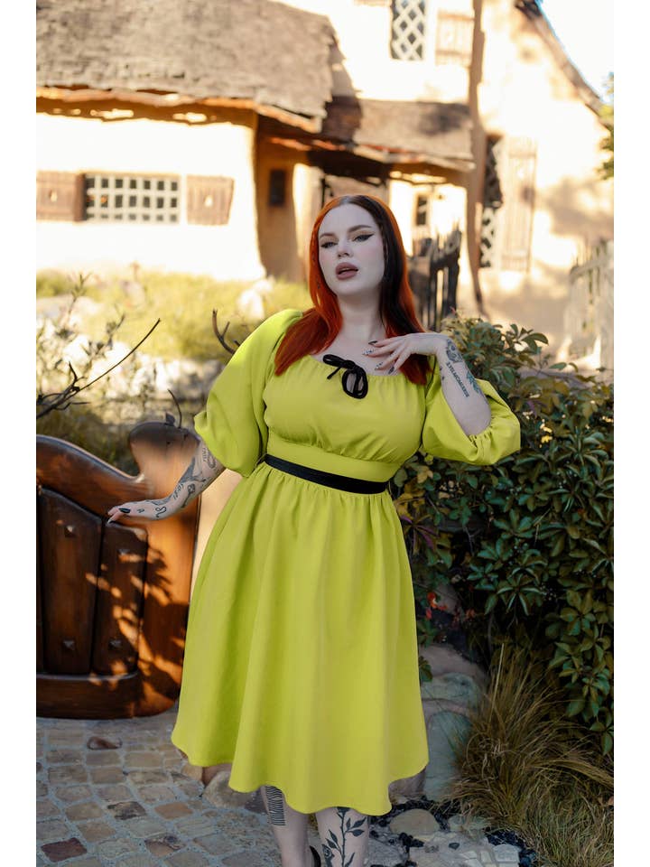 The Oblong Box Shop™ - Vendita all'ingrosso Vestito - Donna - Abito Eva Chartreuse2