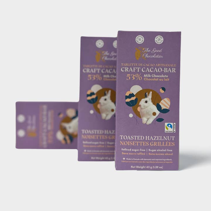 The GOOD Chocolatier – wholesale Chocolate bar – CASE Toasted Hazelnut 50%  6