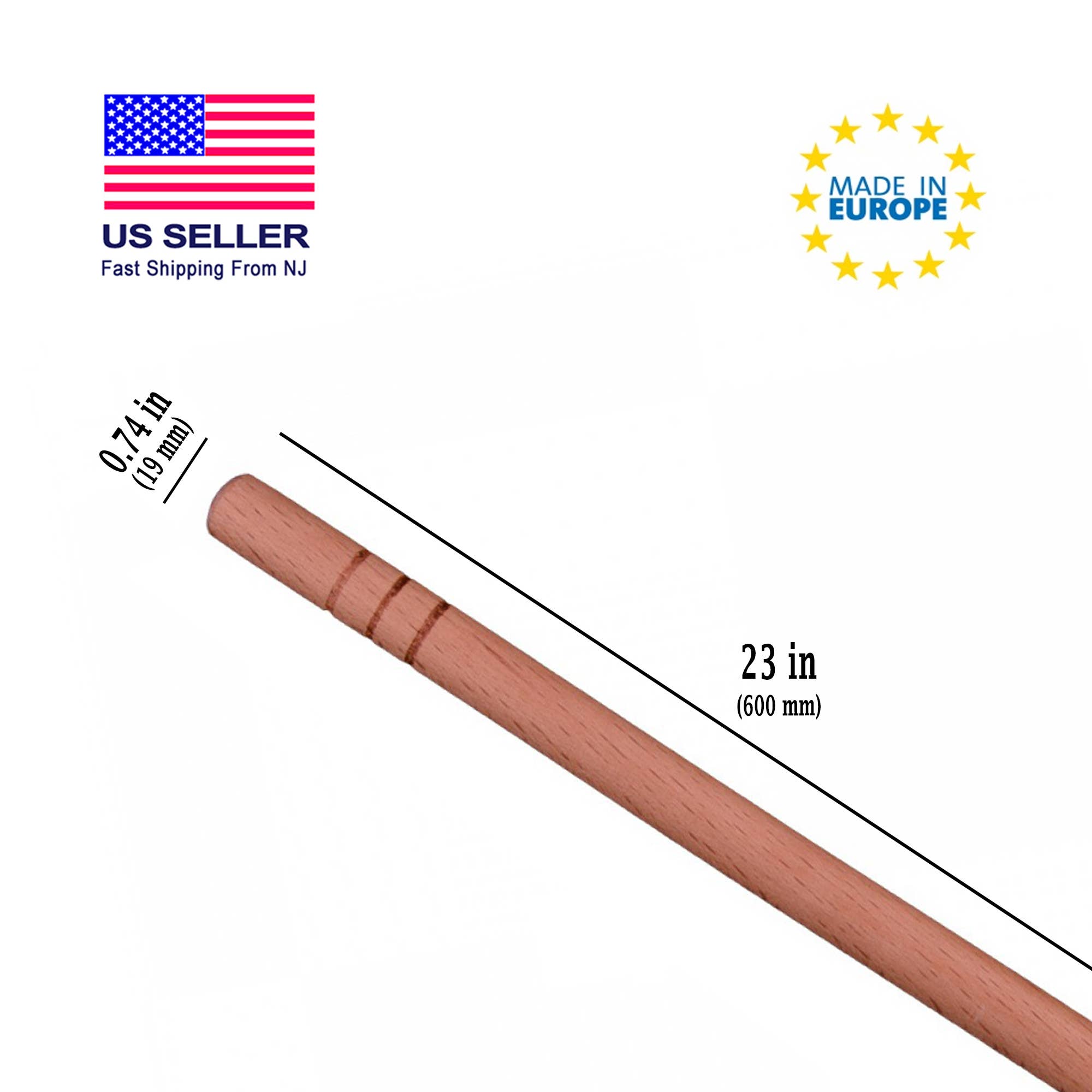 Hakan - Wholesale Rolling Pin - Hardwood Rolling Pin, Phyllo Dough for Baking Dough, 3.1 in3