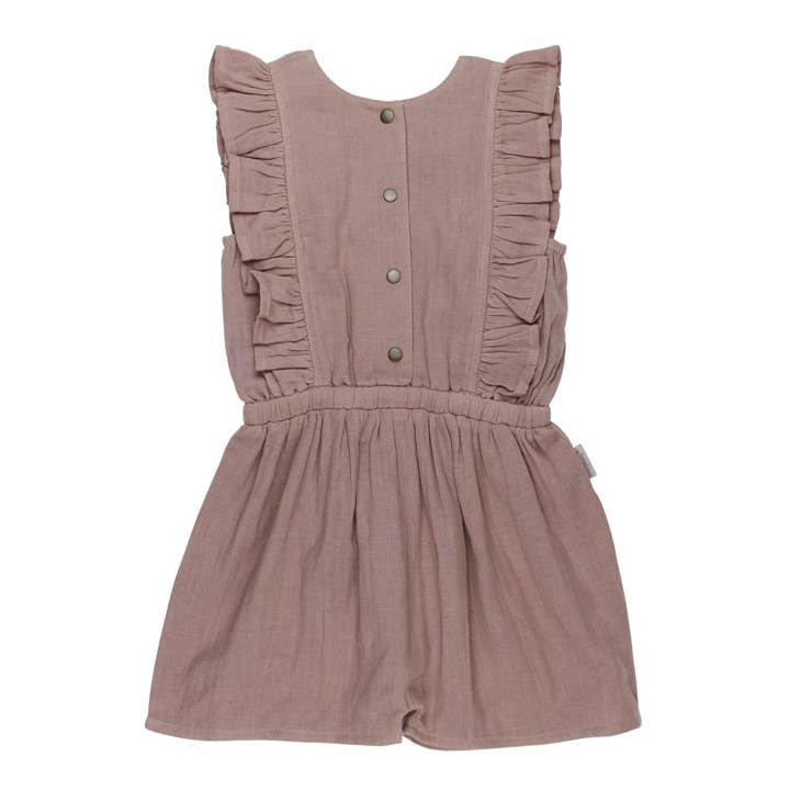 Almond | Kids' Organic Muslin Ruffle Jumper for wholesale by L'ovedbaby