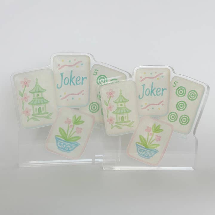 Anna Walding Art - Wholesale Ornament - Acrylic Mahjong Block - Ornament, mini, large 4