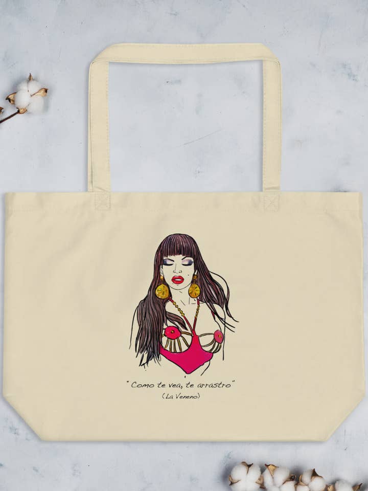 La Veneno grote ecobag voor wholesale door El loco del Pelo Rizo