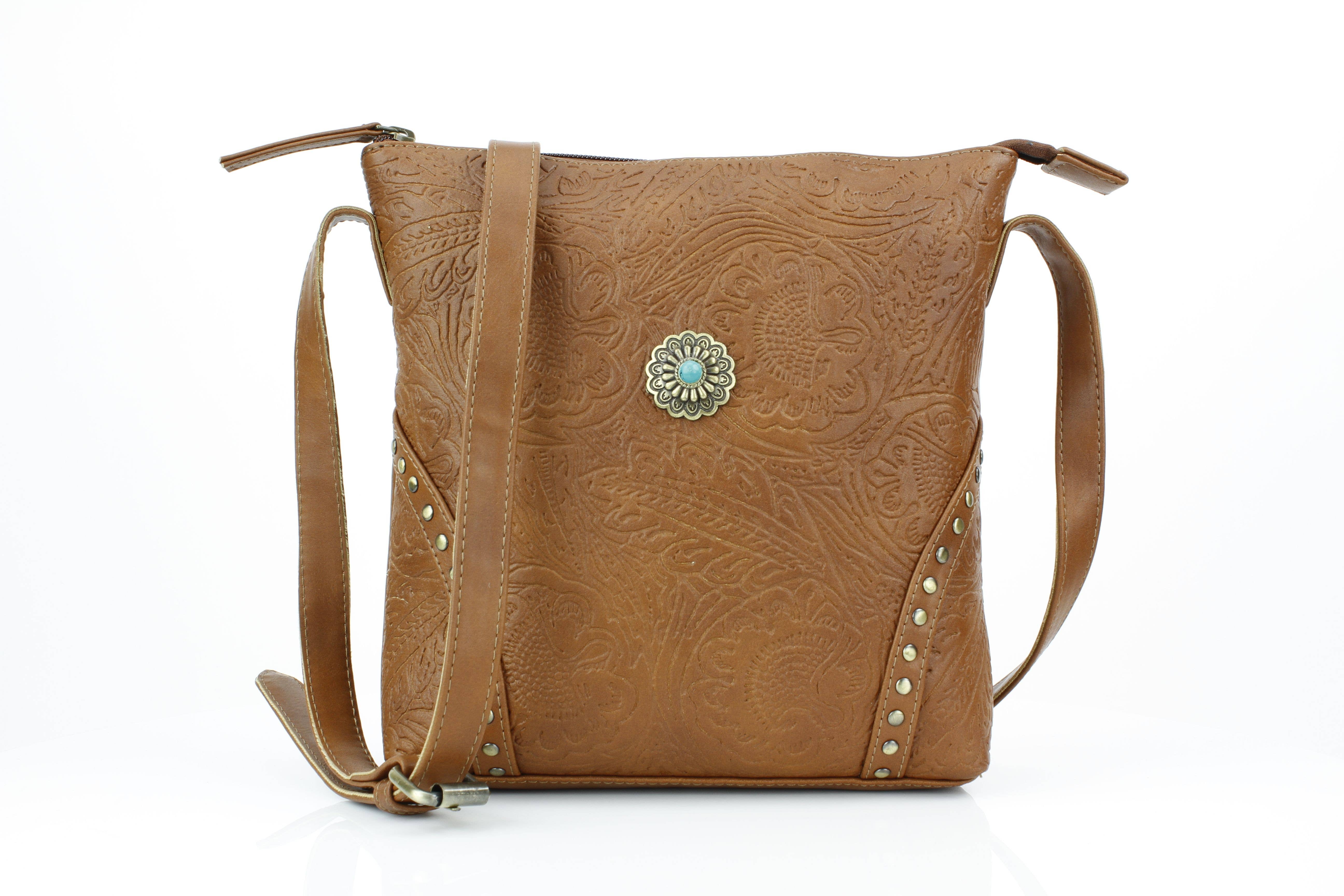 Leather Impressions Inc – Engroshandel Messenger bag – Kvinder – Vegansk læder filigran messenger med concho RMHB 40 250412