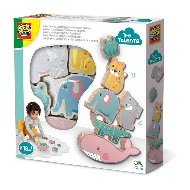 SES CREATIVE Tiny Talents Balance and Stacking Game Wooden A for wholesale by Meroncourt Europe Ltd