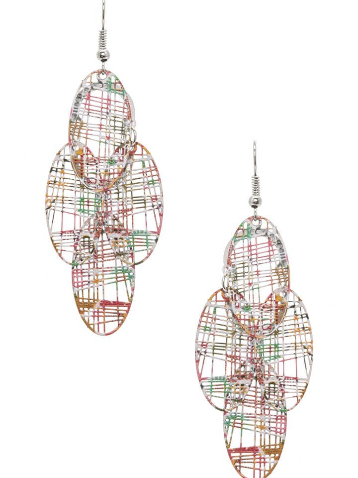 Multi Color Filigree Oval Drop Earrings for wholesale by Artini Accessories
