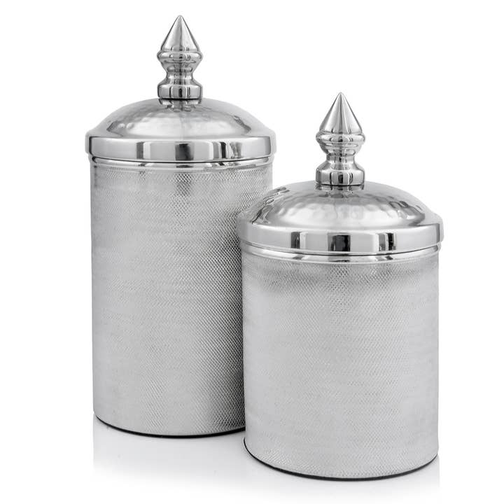 Botes Silver Canisters - Set of 2 for wholesale by Modern Day Accents