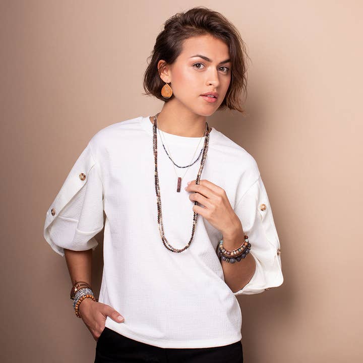 Scout Curated Wears - Wholesale Beaded Bracelet - Stone Wrap: Tourmaline - Stone of Healing