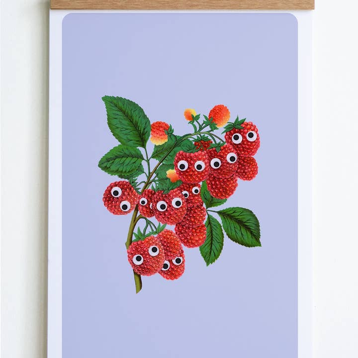 Stay Home Club – Engroshandel Kunsttryk – Googly Hindbær Print1