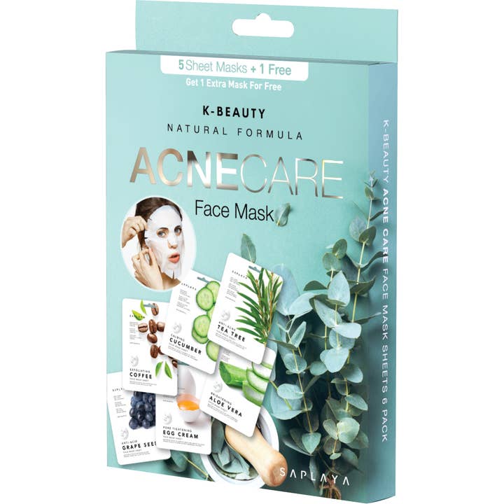 Saplaya - K Beauty Acne Care Face Mask Sheet 6 PK for wholesale by SM Beauty LLC