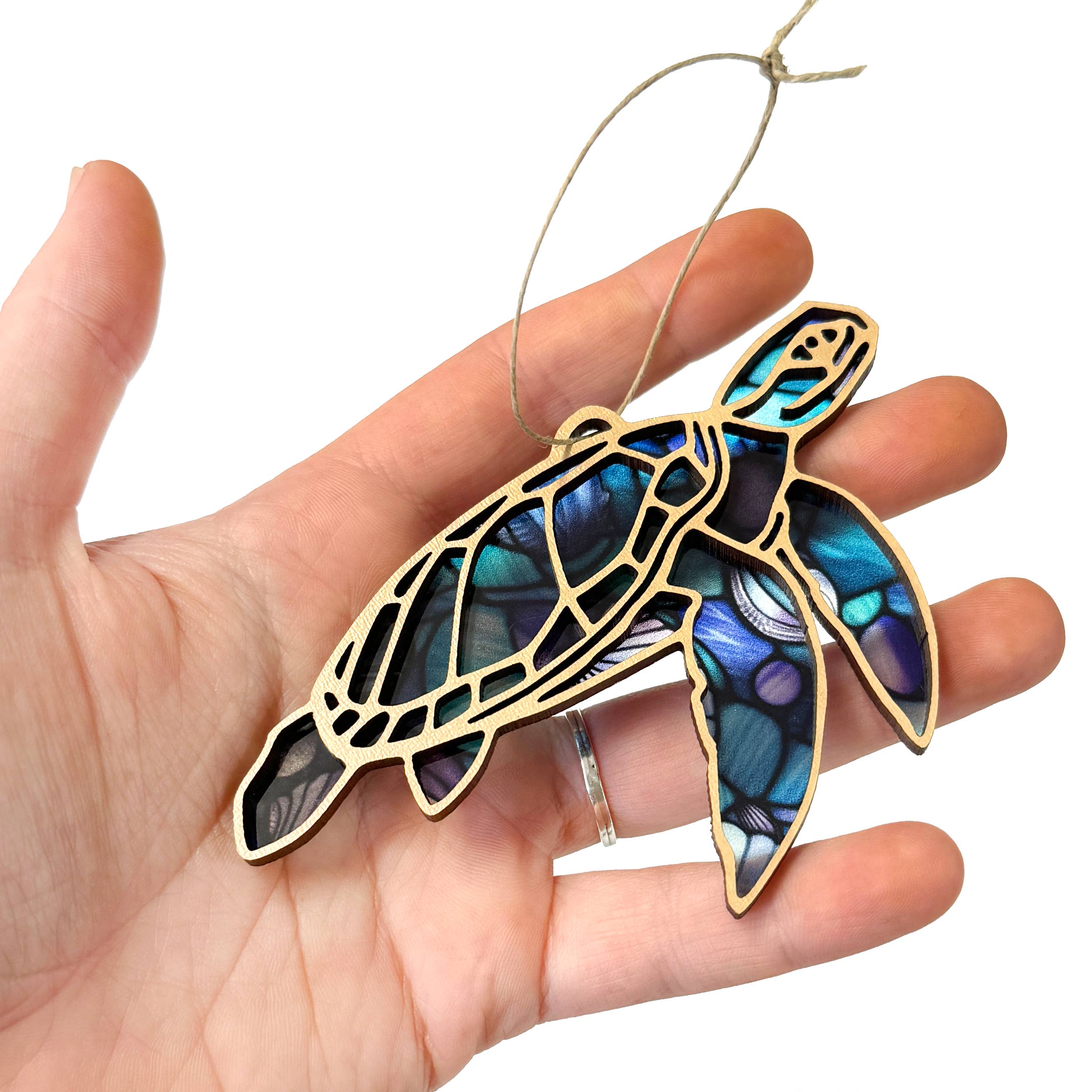 Art by Sharell - Vente Objets de décoration - Ornement de Tortue de Mer | Décoration Murale Côtière3