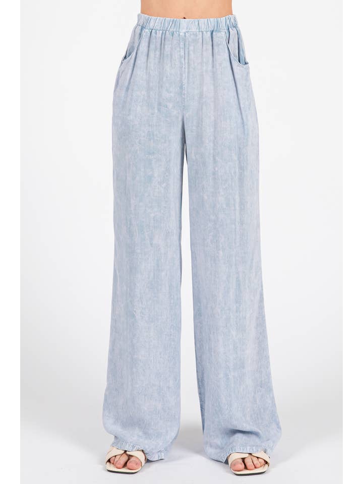 LT Denim Garment Dye Challis Wide Leg Pants - P70387P for wholesale on Faire4