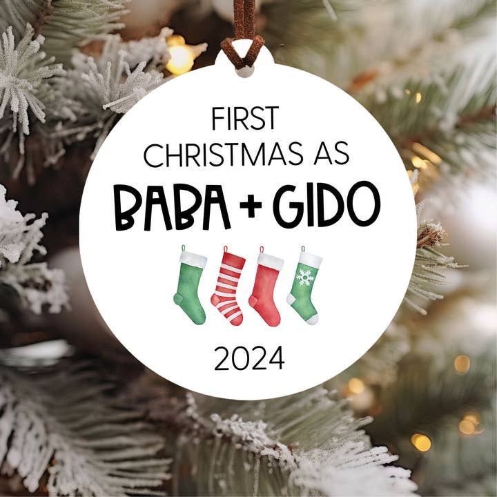 Knotty Design Co. - Wholesale Ornament - First Christmas As Grandparents 2024 Ornament