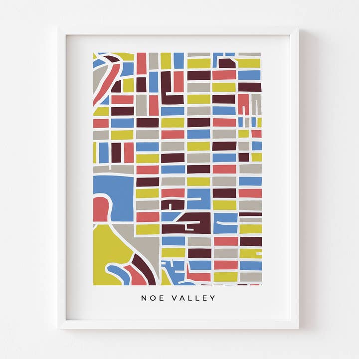 Minimalistischer Kunstdruck aus San Francisco Noe Valley für den Großhandel von Faraway Places Paper