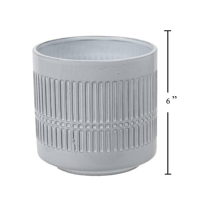 Jardinière Boho moderne, gris clair, 6,1x6,25 pouces, bbx pour la vente par Truu Design