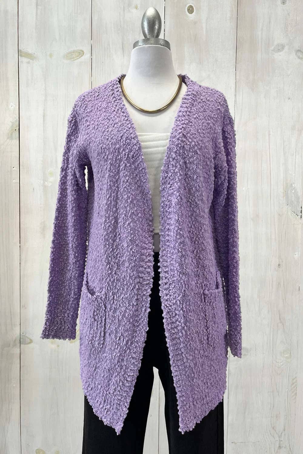 Tasha Apparel Wholesale - Wholesale Cardigan - Women's - Trendy Popcorn Knit Open Front Cozy Lightweight Oversized Cardigan Sweater8