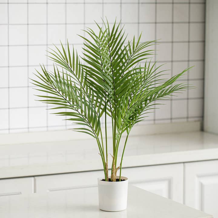 Forever Leaf - Wholesale Artificial Plant - 30" Artificial Palm Tree in White Pot