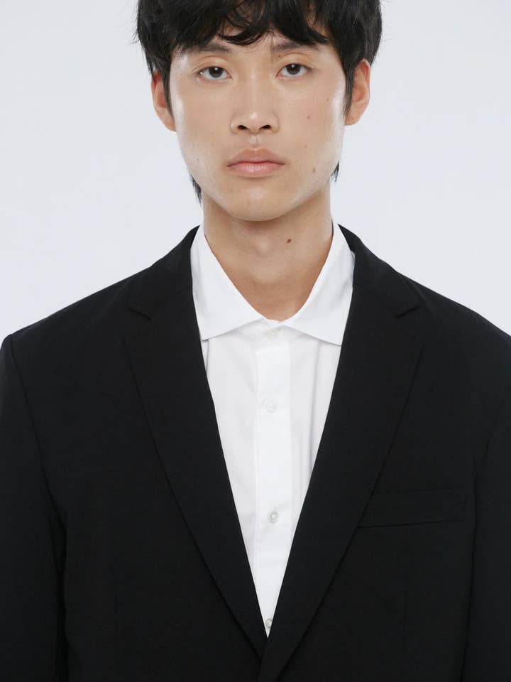 THE (REAL) GARCIA - Wholesale Blazer - Men's - KNIT BROKEN SUIT BLAZER BLACK3