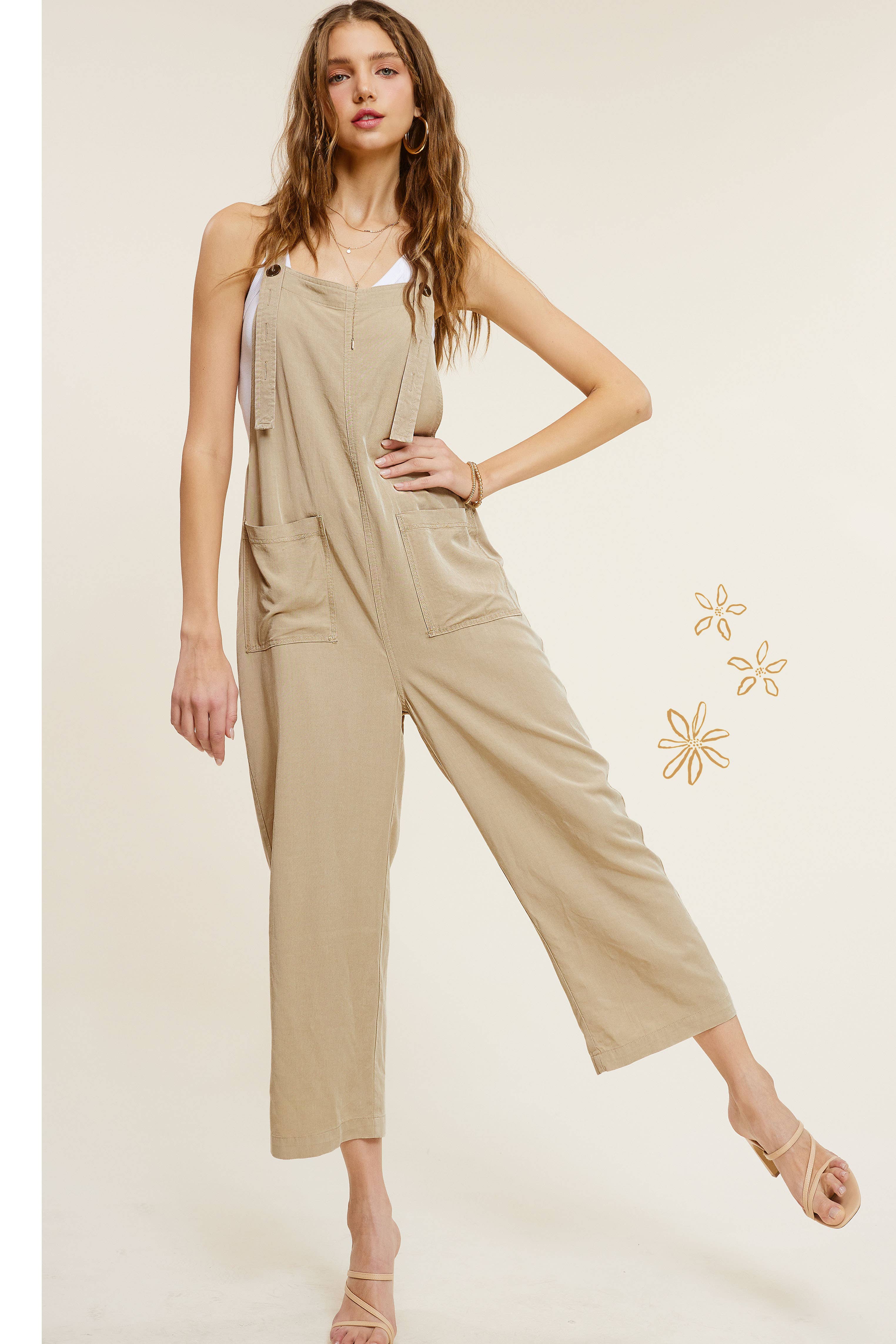 La Miel – Großhandel Jumpsuit – Damen – MCD9320 Mineral Washer Overall mit Taschen in lockerer Passform13