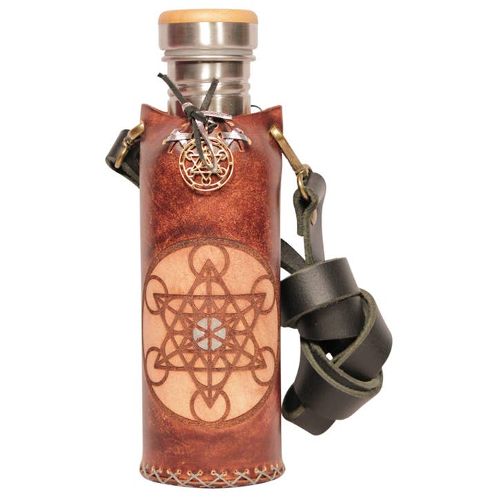 Brown - Metatrons Cube — Deluxe Trinkflaschenhalter für den Großhandel von Vesica