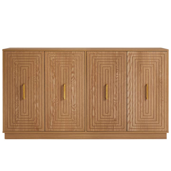 Heynemo - Wholesale Cabinet - 60'' Large Buffet Cabinet with Storage, Fluted Sideboard 2