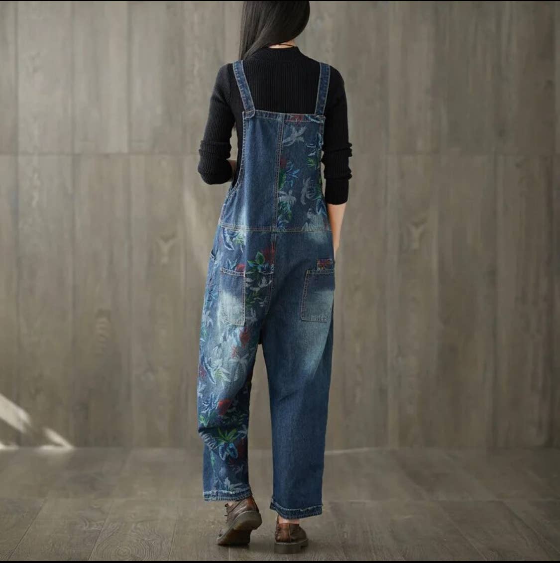 Serenity Collective - Wholesale Overalls - Women's - Denim Luxury Bleached Floral Denim Overall Jeans2