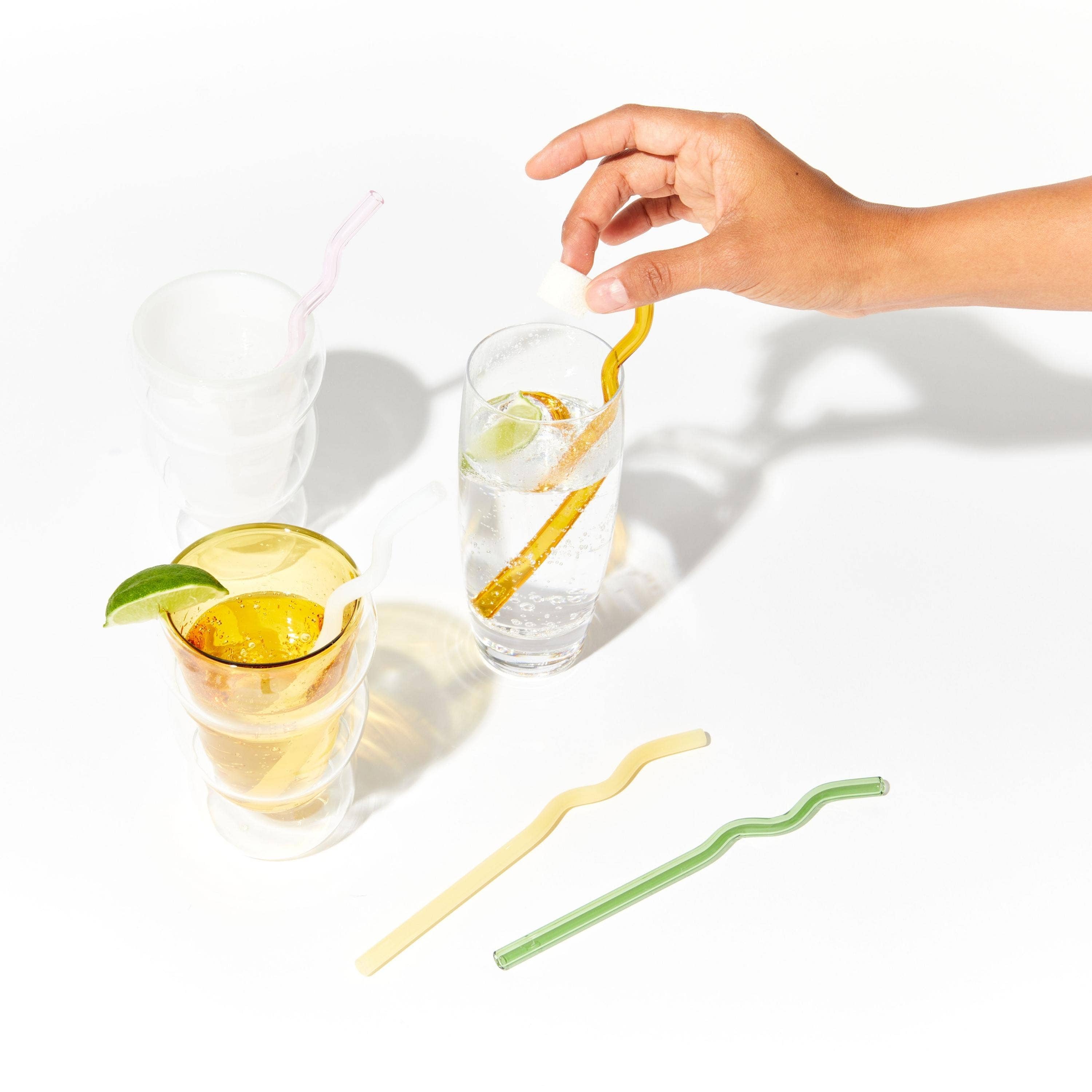 TEASPRESSA | LUXE Mixer Cube - Wholesale Drinking Straw - Squiggle Glass Straws1