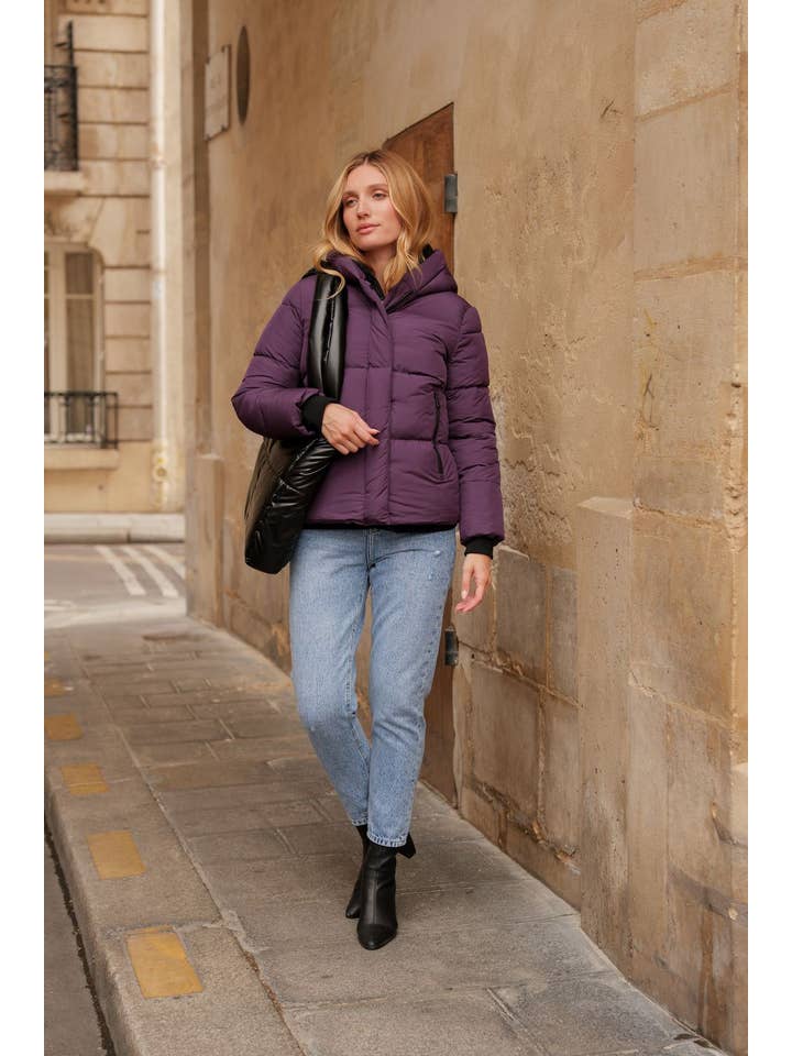 Attrait Paris - Wholesale Puffer Jacket - Women's - Short hooded jacket with side edges29