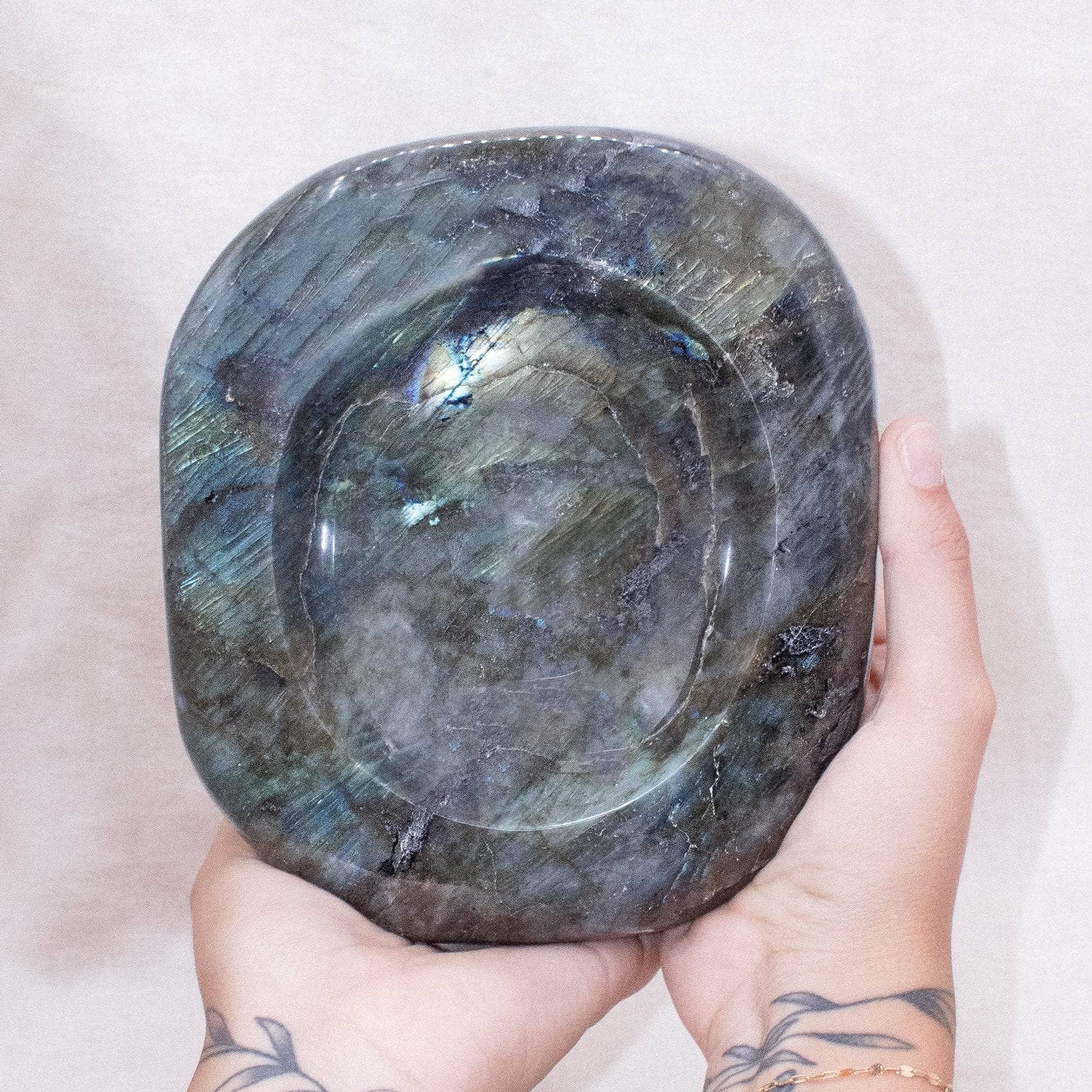 Tiny Rituals - Wholesale Spiritual Stone/Crystal - Genuine Labradorite Blue Flame Bowl - 1 of a Kind17