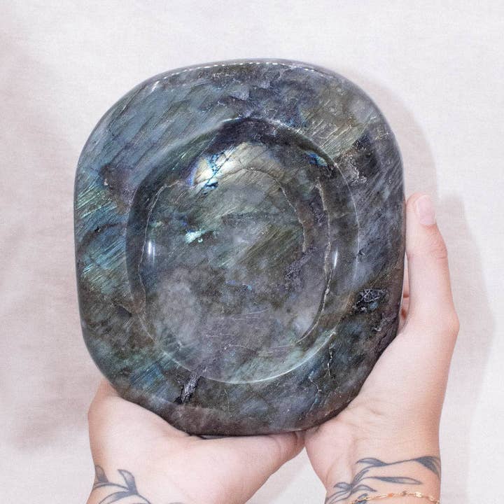 Tiny Rituals - Wholesale Spiritual Stone/Crystal - Genuine Labradorite Blue Flame Bowl - 1 of a Kind17
