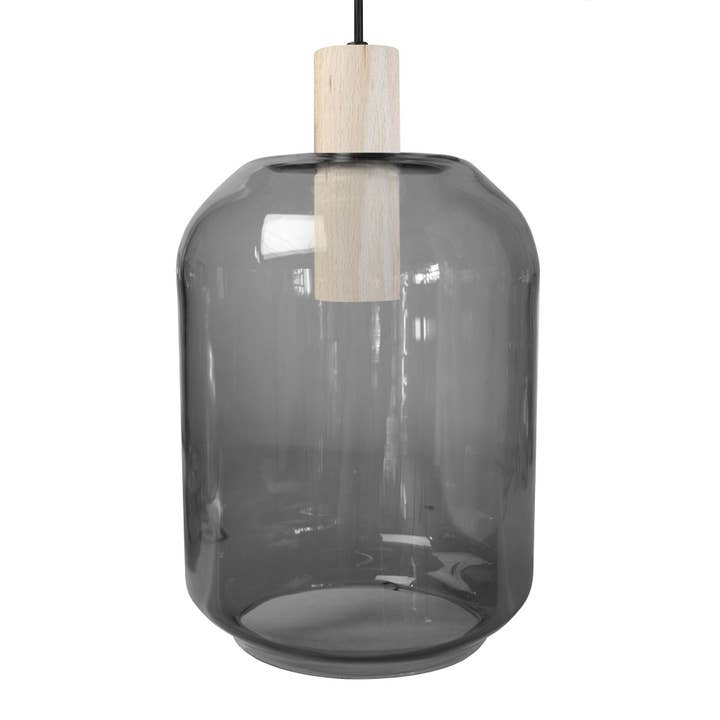 SVALBARD B - Suspensión cilíndrica de madera gris para venta al por mayor de Tosel Shop