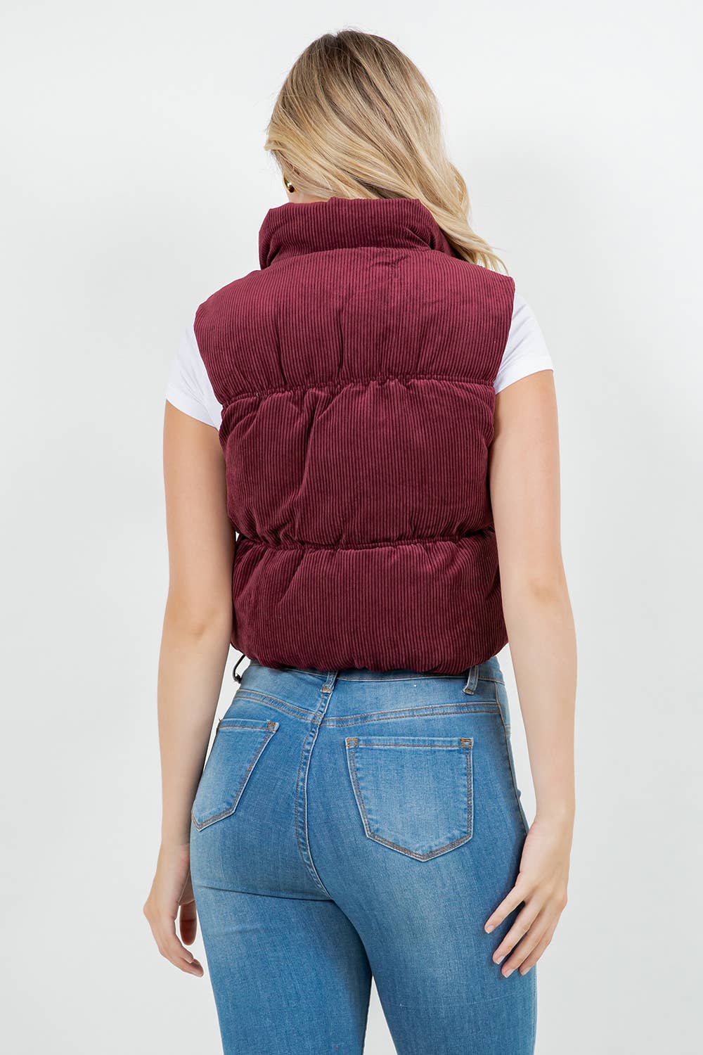 Veracci - Venta al por mayor Chaleco de abrigo - Mujer - Chaleco Vintage de Pana con Forro de Sherpa16