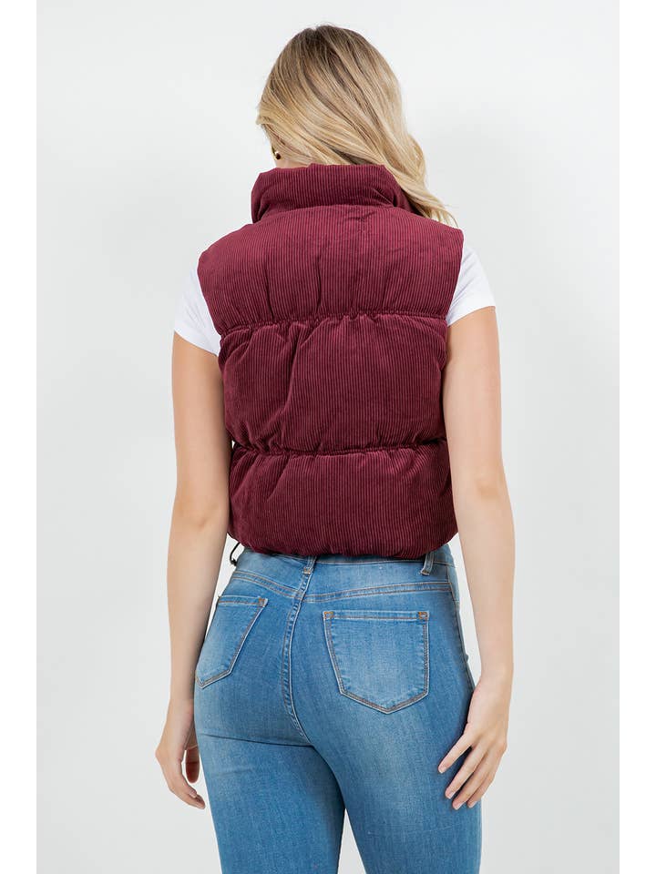 Veracci - Venta al por mayor Chaleco de abrigo - Mujer - Chaleco Vintage de Pana con Forro de Sherpa16