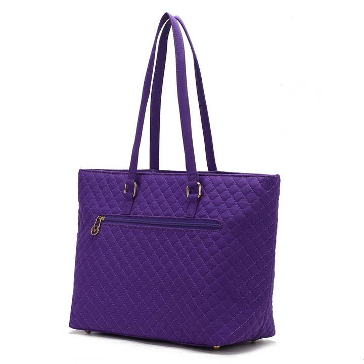 Nature Checkout Inc - Wholesale Tote Bag - Women's - MKF Collection Hallie Solid Quilted Cotton Women Tote Bag by Mia K8