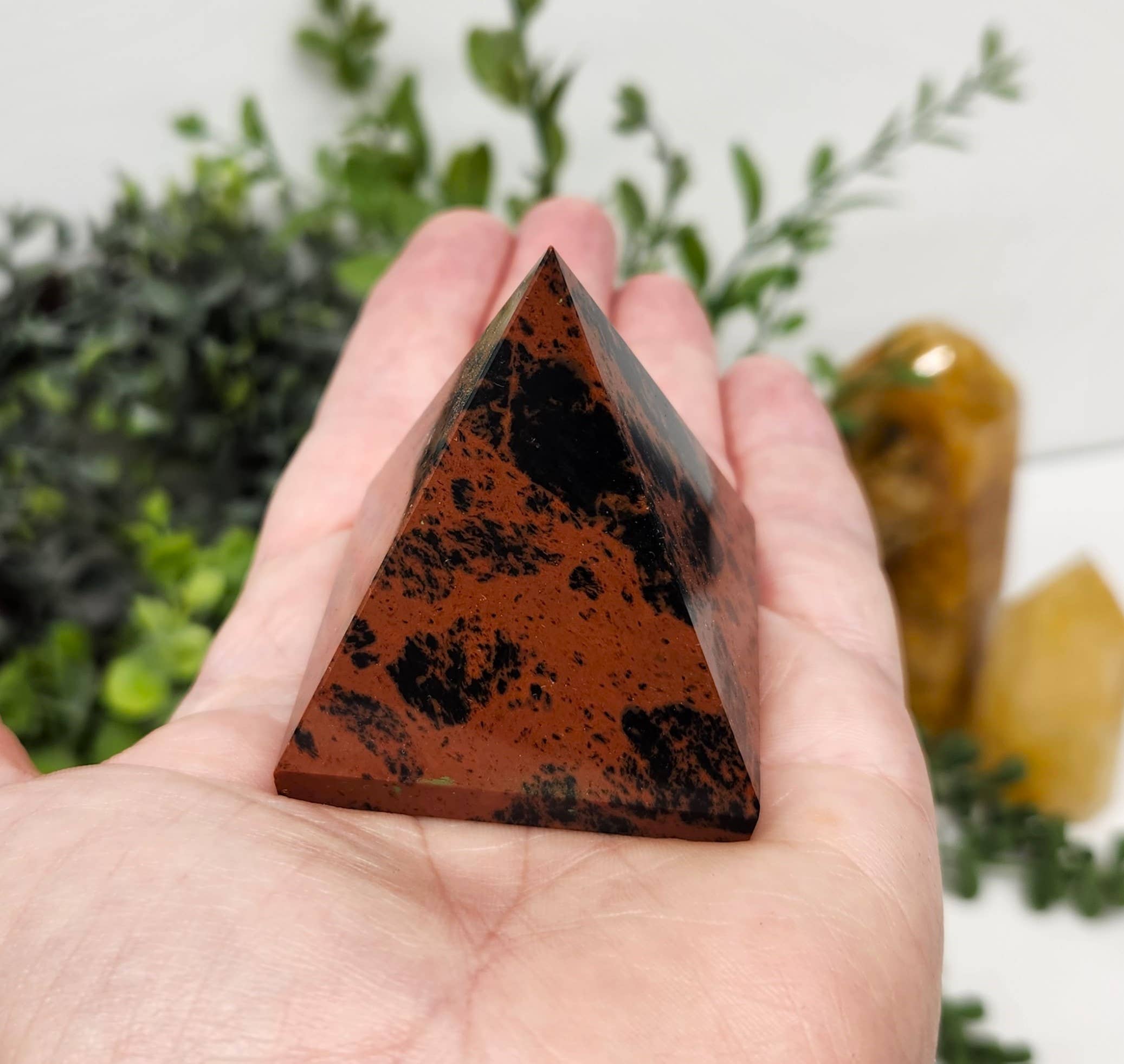Meraki Gemstones - Wholesale Spiritual Stone/Crystal - Mahogany Obsidian Polished Semi-Precious Gemstone Pyramid5cm