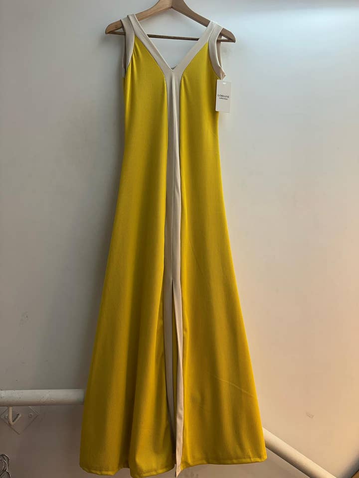 LORIANE - Vendita all'ingrosso Vestito - Donna - 9655 Abito lungo bicolore con spalline8