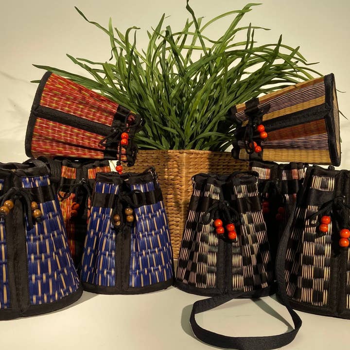 Mini Sophon Bucket Style Crossbody Bags - Assorted Colors for wholesale by Baskets of Cambodia