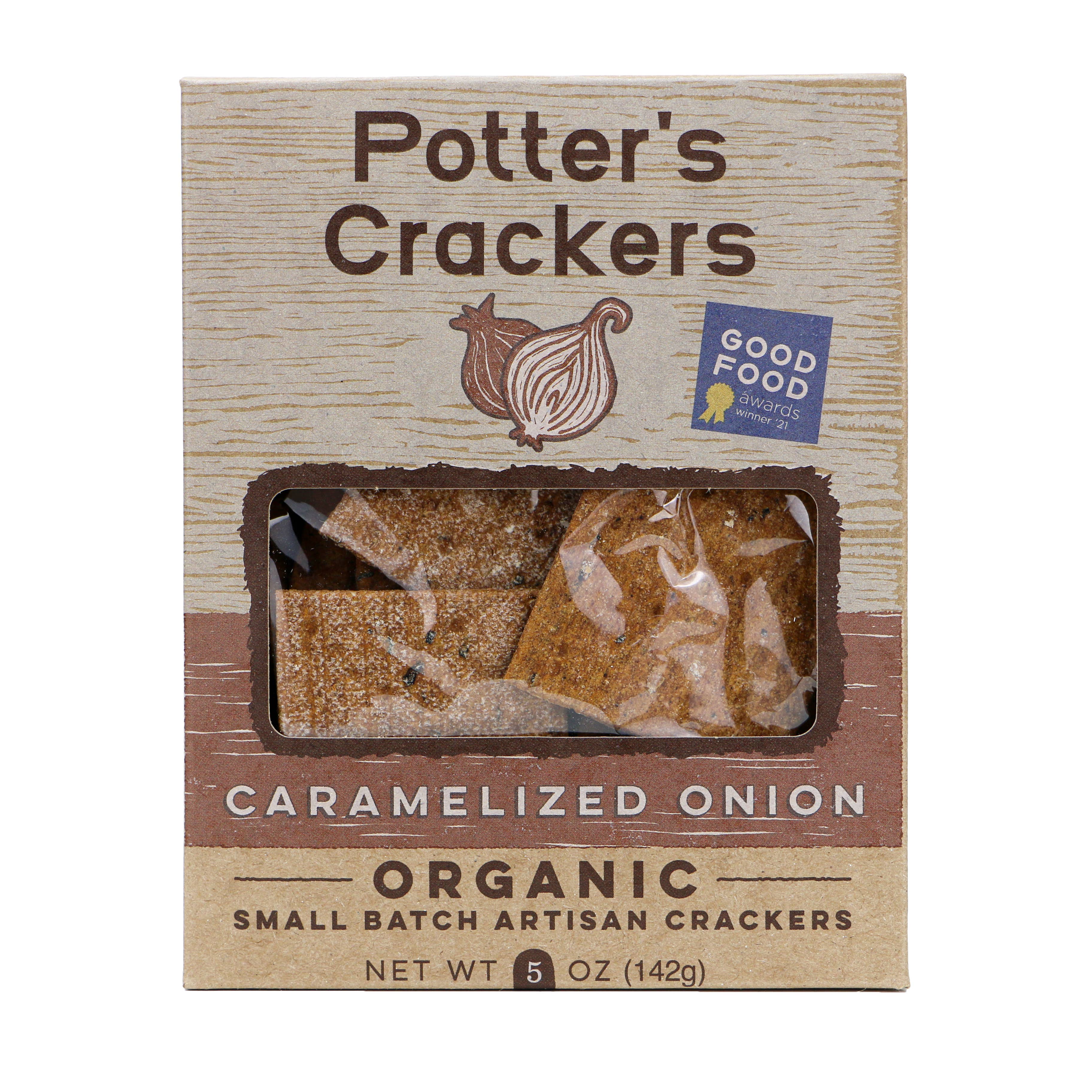 Potter’s Crackers - Wholesale Crackers - Potter's Crackers Organic Caramelized Onion Crackers - 5 oz1