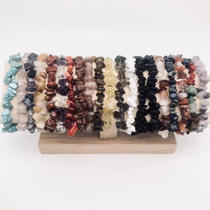 Mio Queena - Wholesale Beaded Bracelet - Women Natural Crystal Irregular Stone Bracelet - CS
