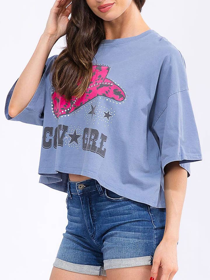 SHORT SLEEVE LOOSE FIT GRAPHIC TOP for wholesale by ROUSSEAU