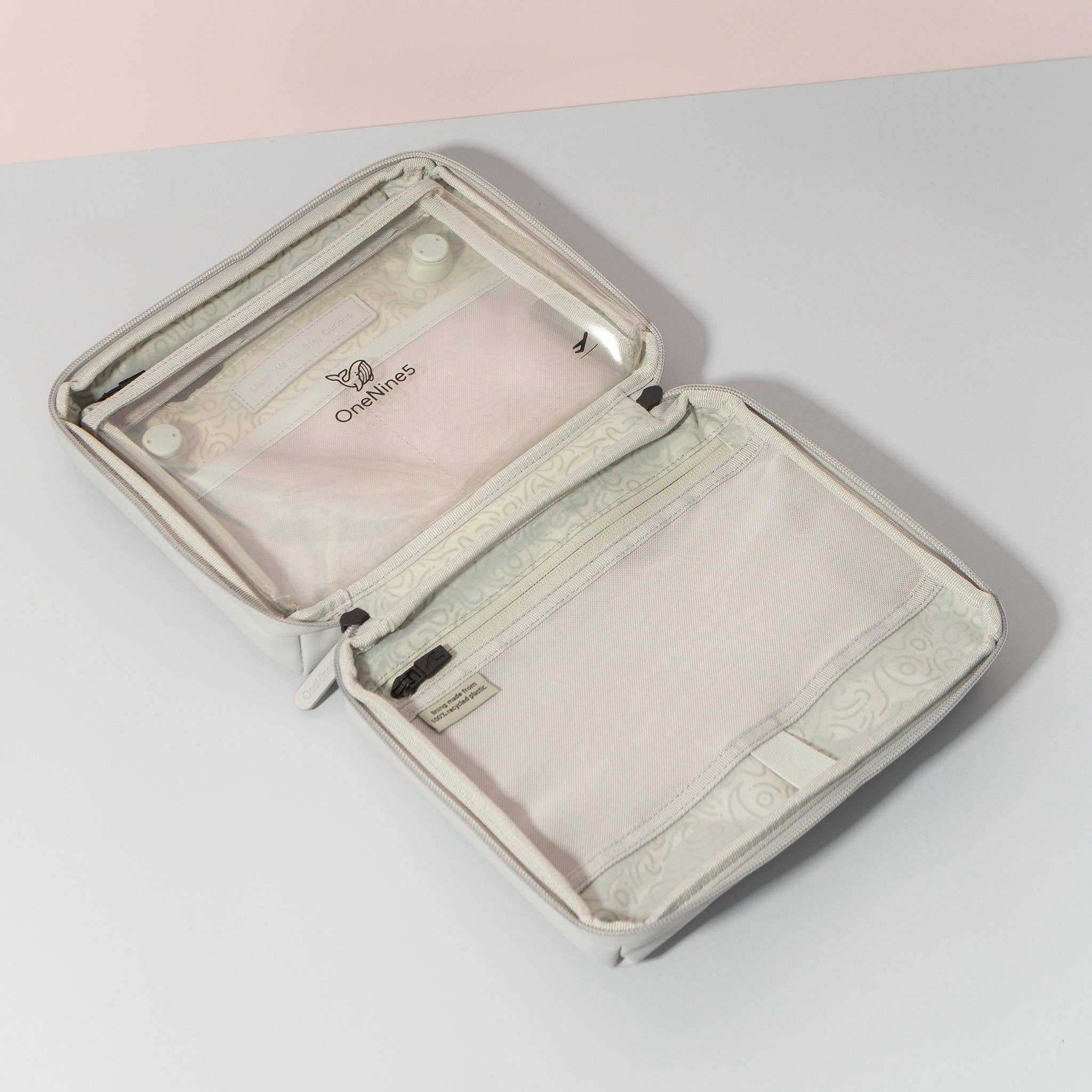 OneNine5 - Wholesale Toiletry Bag - Women's - Eco Travel Wash Bag, Moeraki Grey7