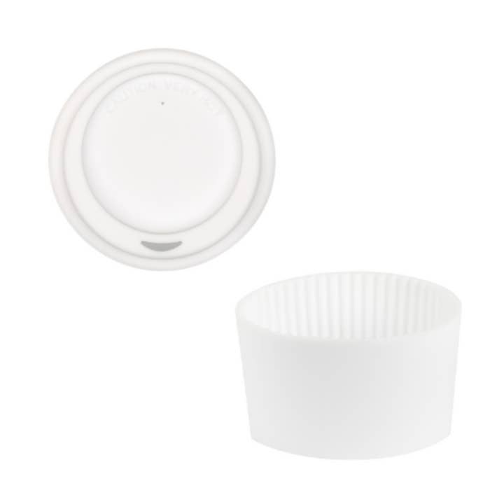 White Silicone Lid & Sleeve – 16oz Travel Mug Fit for wholesale by Nova Ceramics Travel Mugs