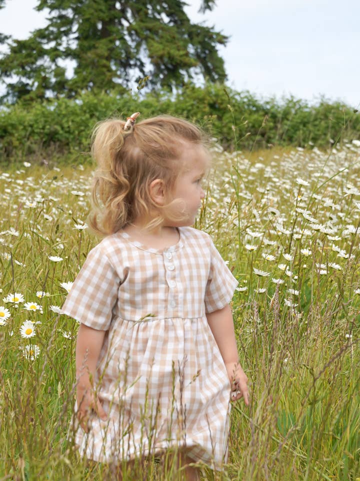 Aurelia & Co. Baby - Wholesale Dress - Kids - Gingham Linen Blend Dress 2
