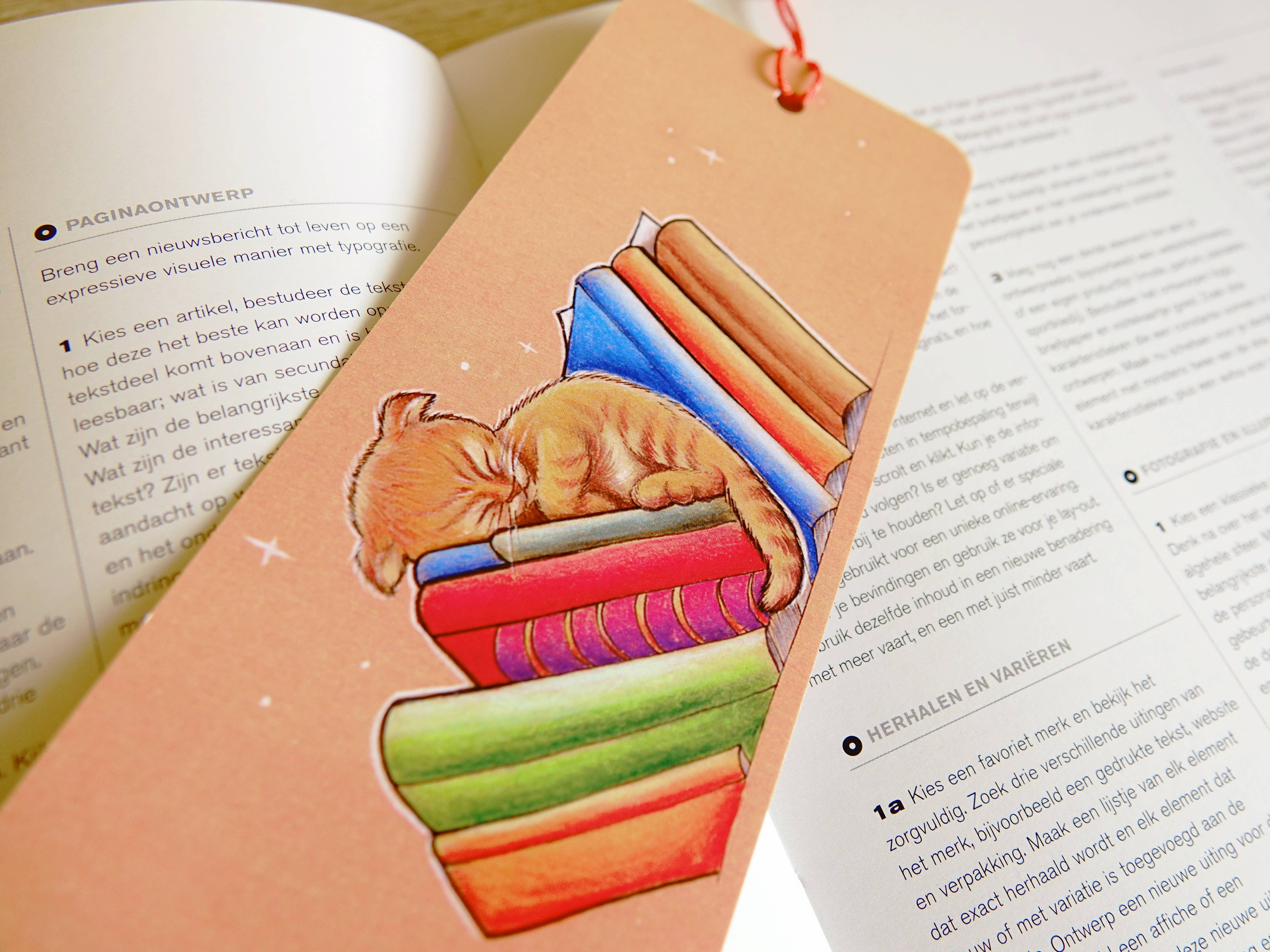 Digitaldreamcloud - Wholesale Bookmark - Boekenlegger met kwastje slapende kat