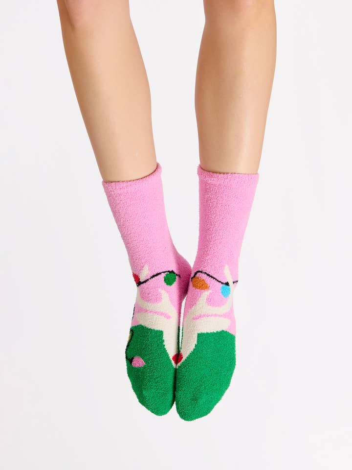 Shiraleah - Wholesale Socks - Women's - REINDEER SOCKS,PINK2