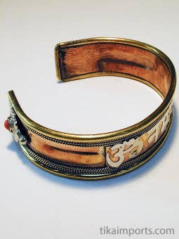 Tika - Wholesale Cuff Bracelet - Tri-Metal Om Cuff1