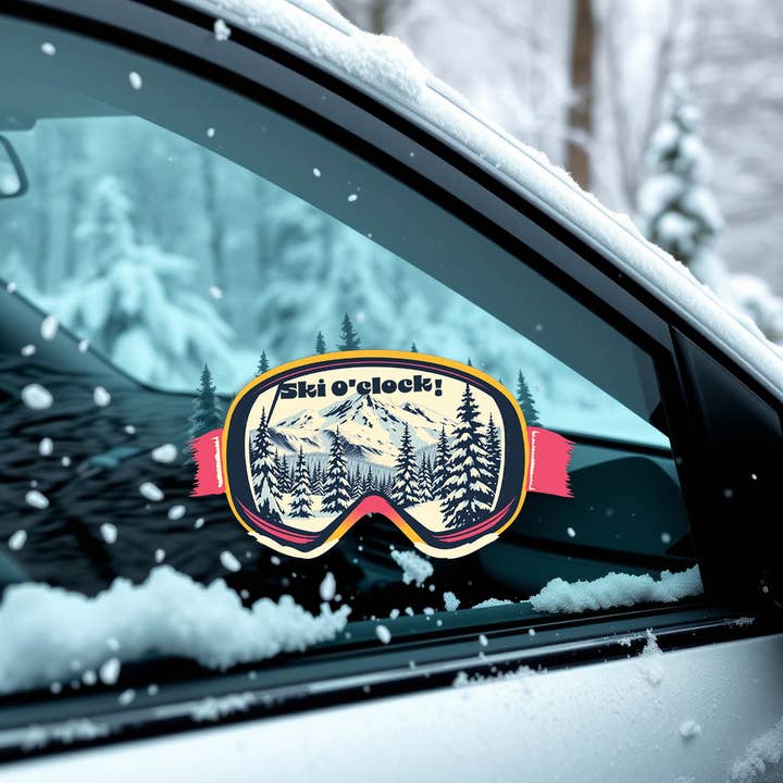 Klistermärken Skidälskare i vintageglasögonstil - se alternativ för wholesale av Sofs Designs